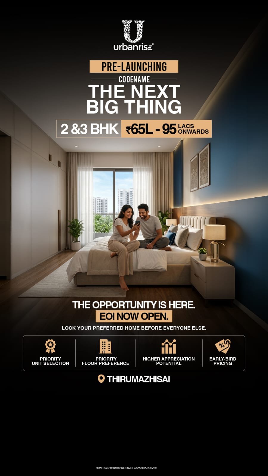 Urbanrise Thirumazhisai bedroom interior